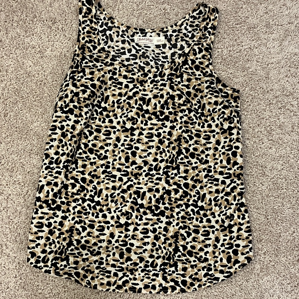 Faded glory Leopard Print Camisole in Beige Black White
